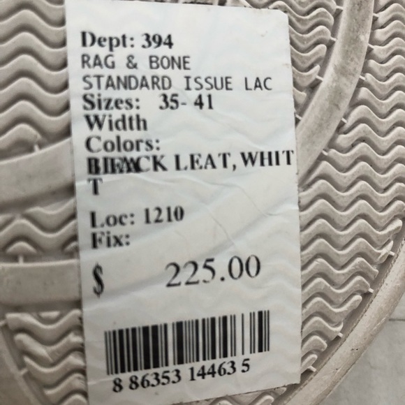 Rag & Bone Standard Issue Lace Up White Leather Sneakers. NWT! Sz 7 - Picture 10 of 12